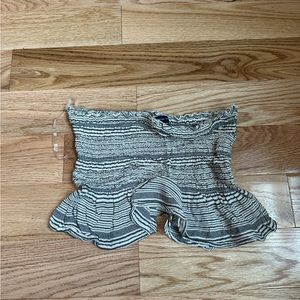 Blue and white strip crop top